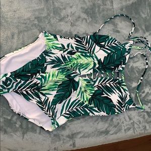 Palm print swimsuit